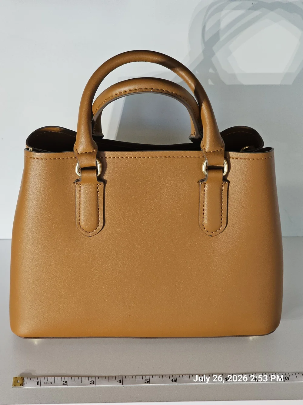 Nanette Lepore Tan Satchel with Gold Chain Accents